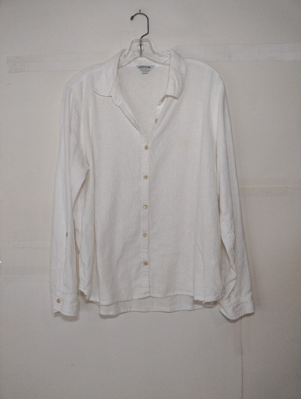 Orvis Men's White Linen Shirt Jacket